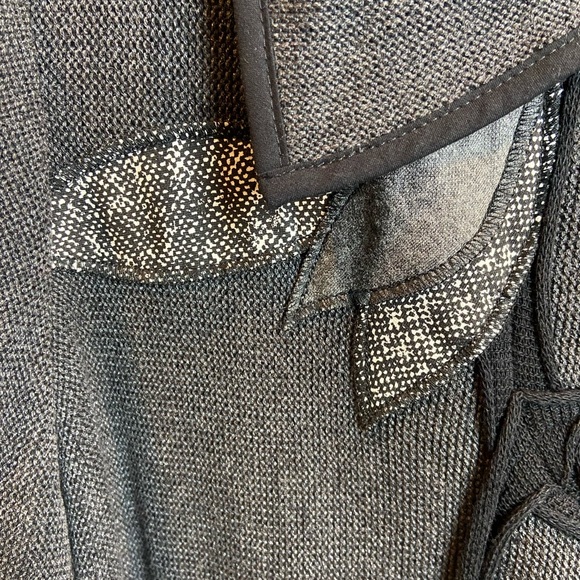 NWT Jaskar Boutique Waffle Knit Grey Jacket with Unique Details, Size L - Picture 3 of 9